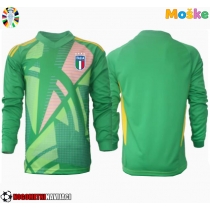 Moške Nogometnih dresov Italija Vratar Gostujoči EP 2024 Dolgi rokavi